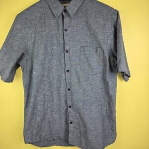 Hedley Bennett Shirt Mens m short Sleeve Button Up Chef Chambray